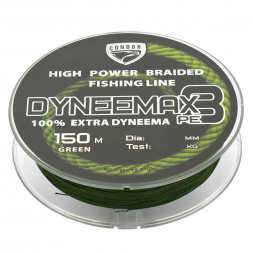 Шнур плетеный Сondor Dyneemax 8 d-0,300 мм L-150 м, цвет зеленый, разрывная нагрузка 29,00 кг