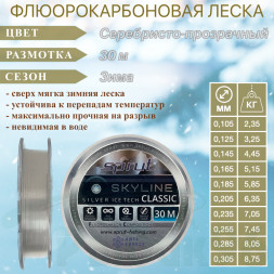 Леска Sprut Skyline Fluorocarbon Composition Classic Silver 0.205 30м