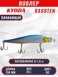 Воблер Condor Bassten (Bonanza) размер 130 мм, вес 23.0 гр заглубление 0 - 1.5 m, цвет H2
