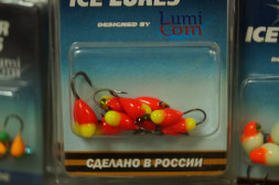 Мормышка вольфрамовая Lumicom Капля с ушком Ф3.2 обмазка с камнем красн. Rd, цена за 1 шт.