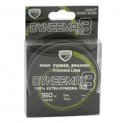 Шнур плетеный Сondor Dyneemax 8 d-0,128 мм L-150 м, цвет зеленый, разрывная нагрузка 10,6 кг